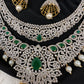 AD Double Layer Emerals Green Short Necklace