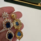 AD Multi Layer Color Stone Short Necklace - Blue