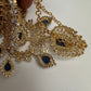 AD Multi Layer Color Stone Short Necklace - Blue