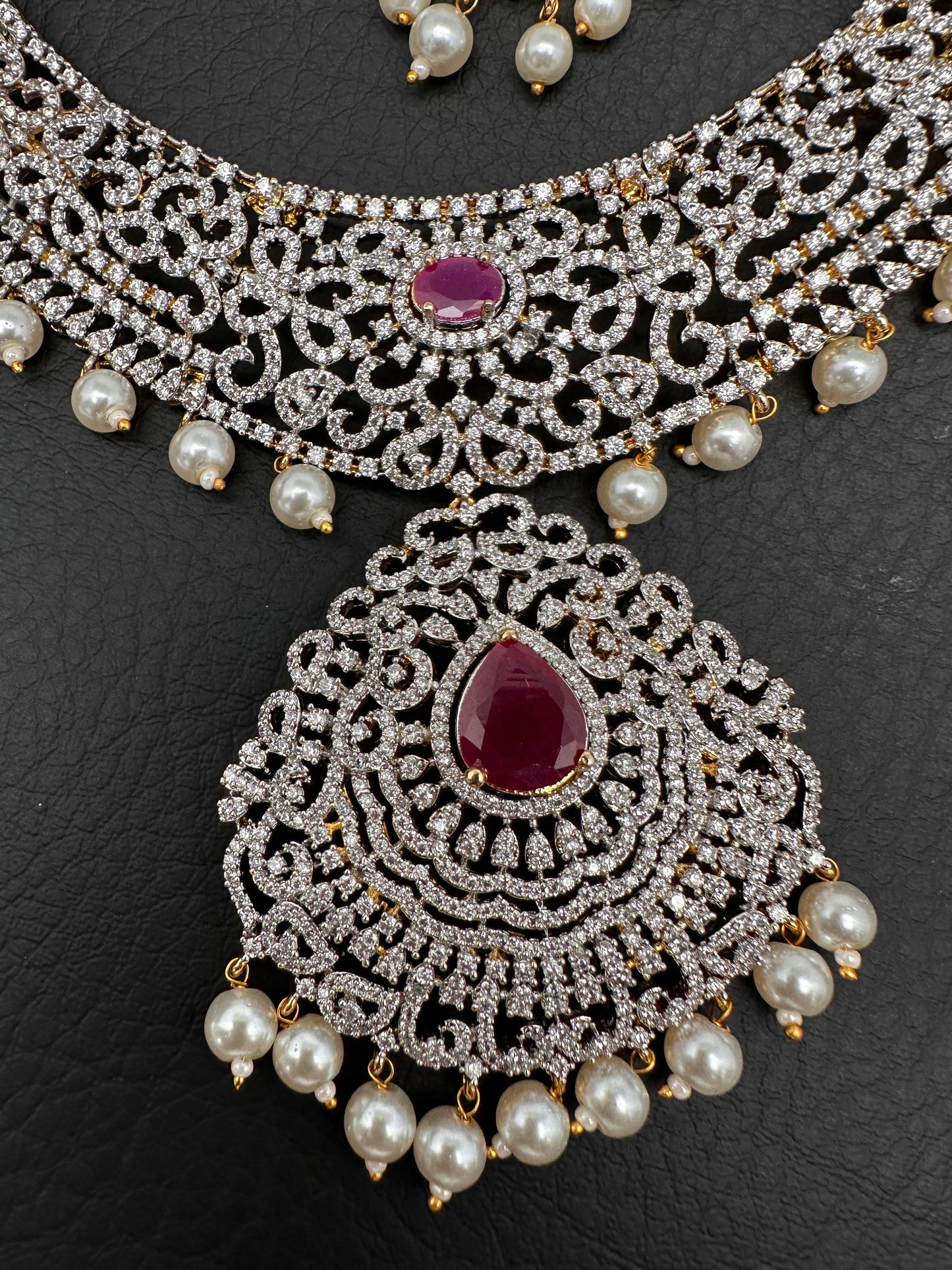AD Ruby Neckline Short Necklace