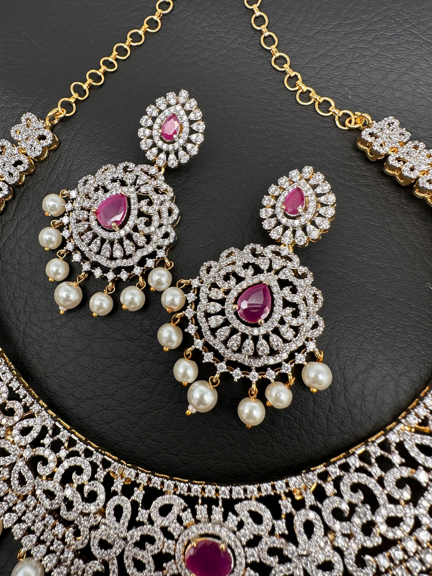 AD Ruby Neckline Short Necklace