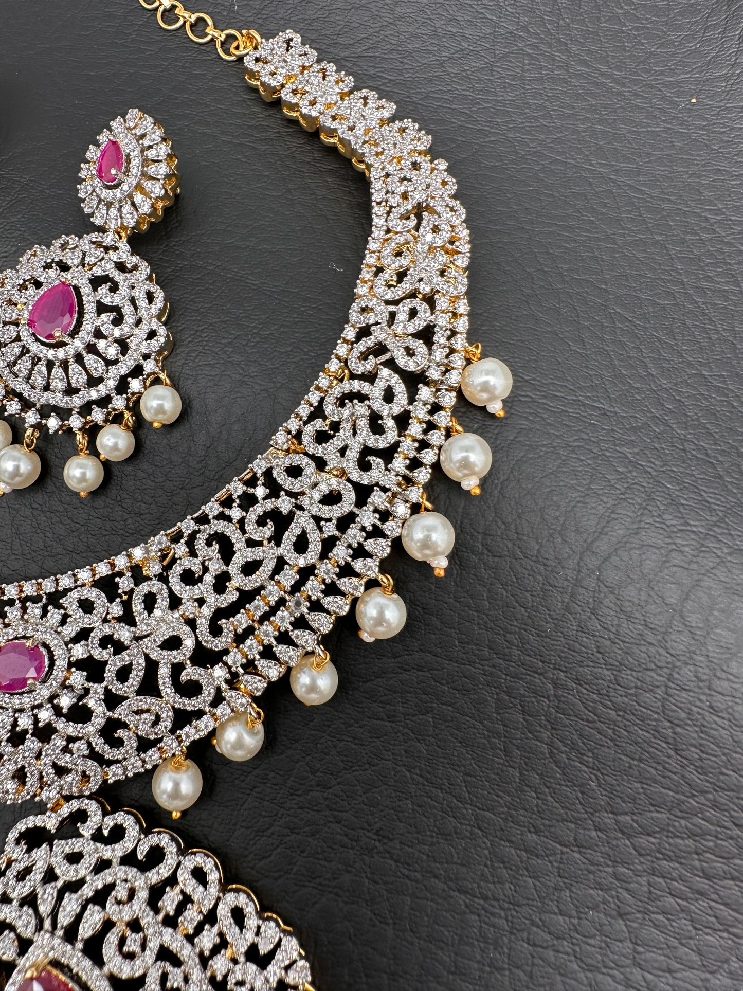 AD Ruby Neckline Short Necklace