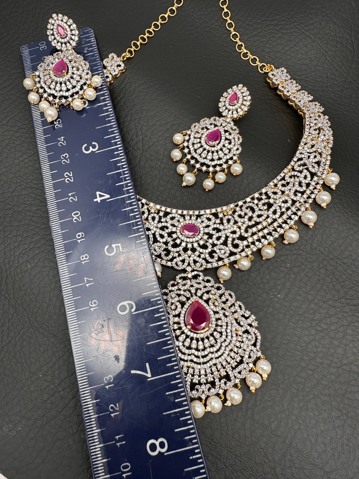 AD Ruby Neckline Short Necklace