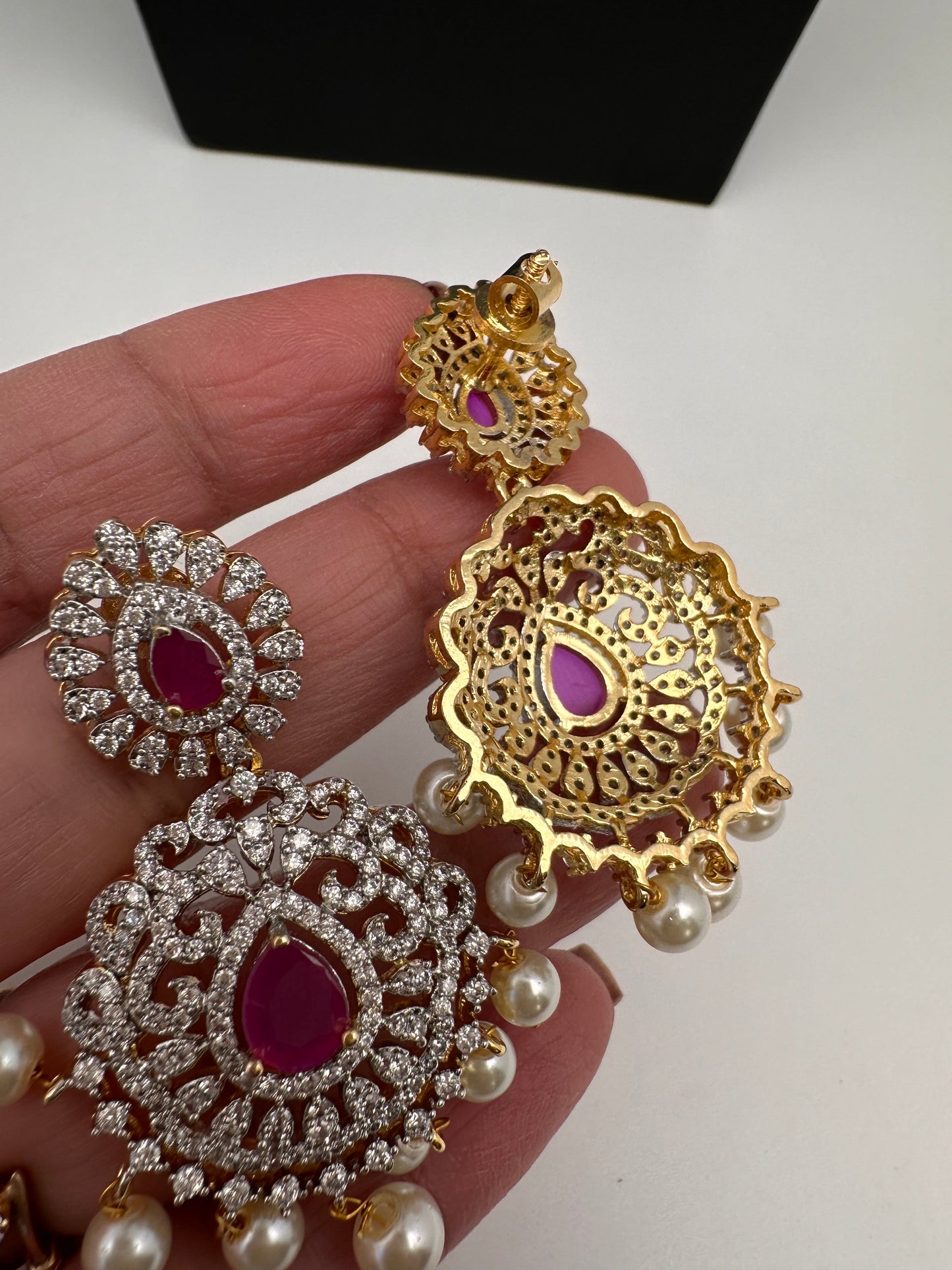 AD Ruby Neckline Short Necklace