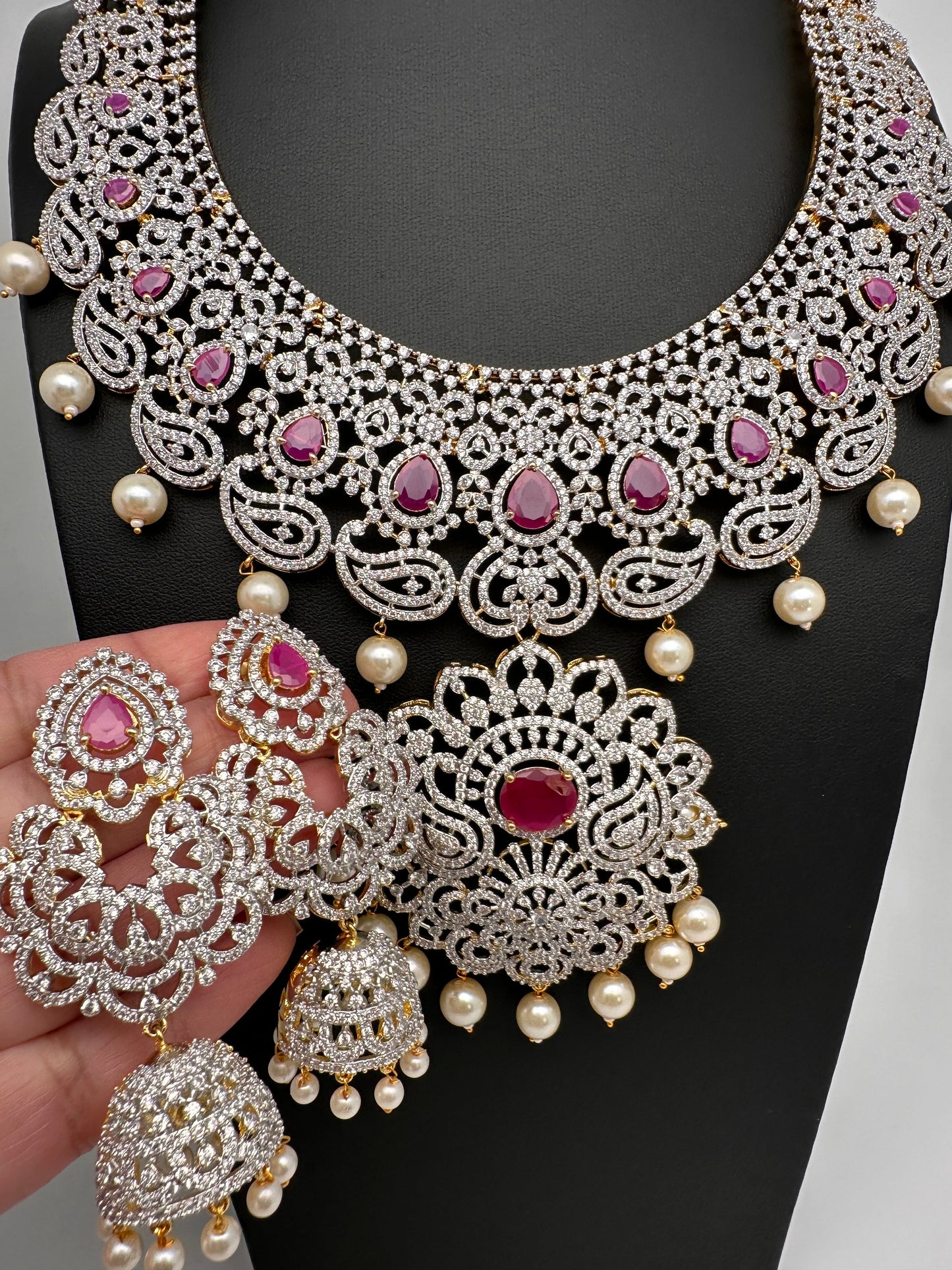 AD Ruby Neckline Short Necklace
