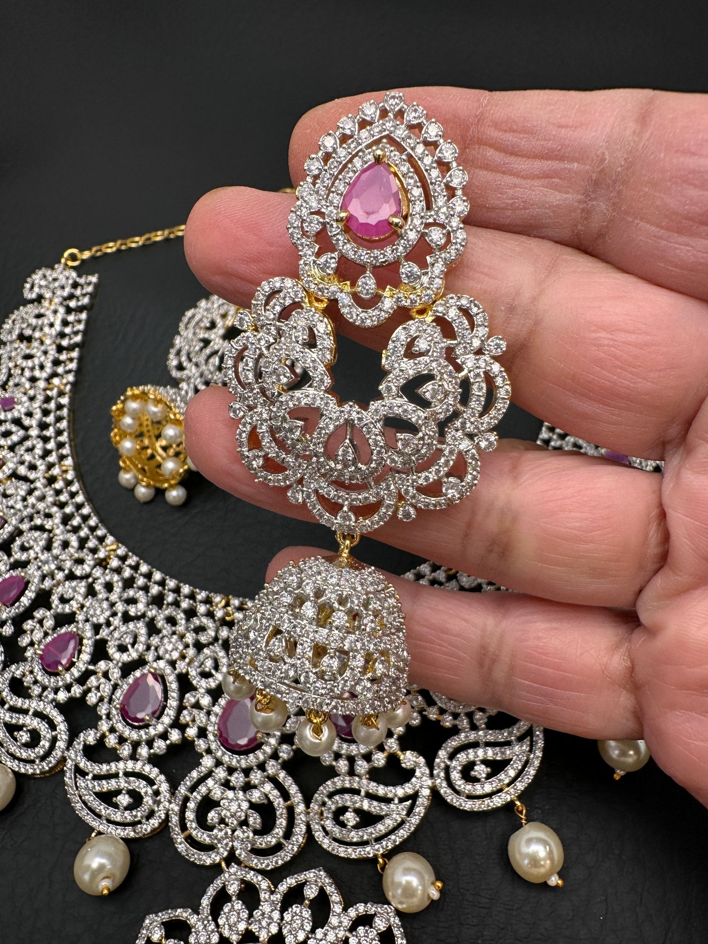 AD Ruby Neckline Short Necklace