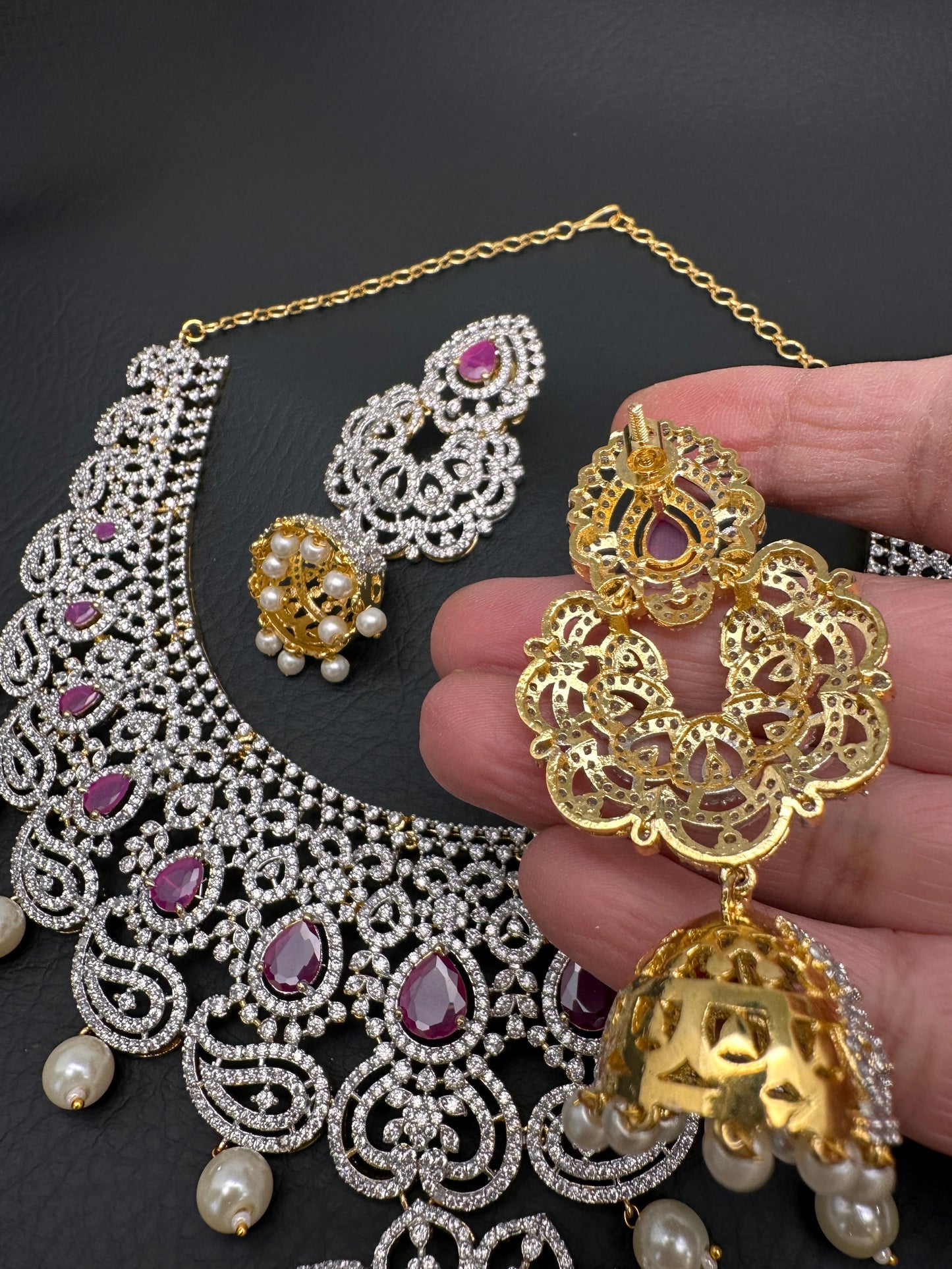 AD Ruby Neckline Short Necklace