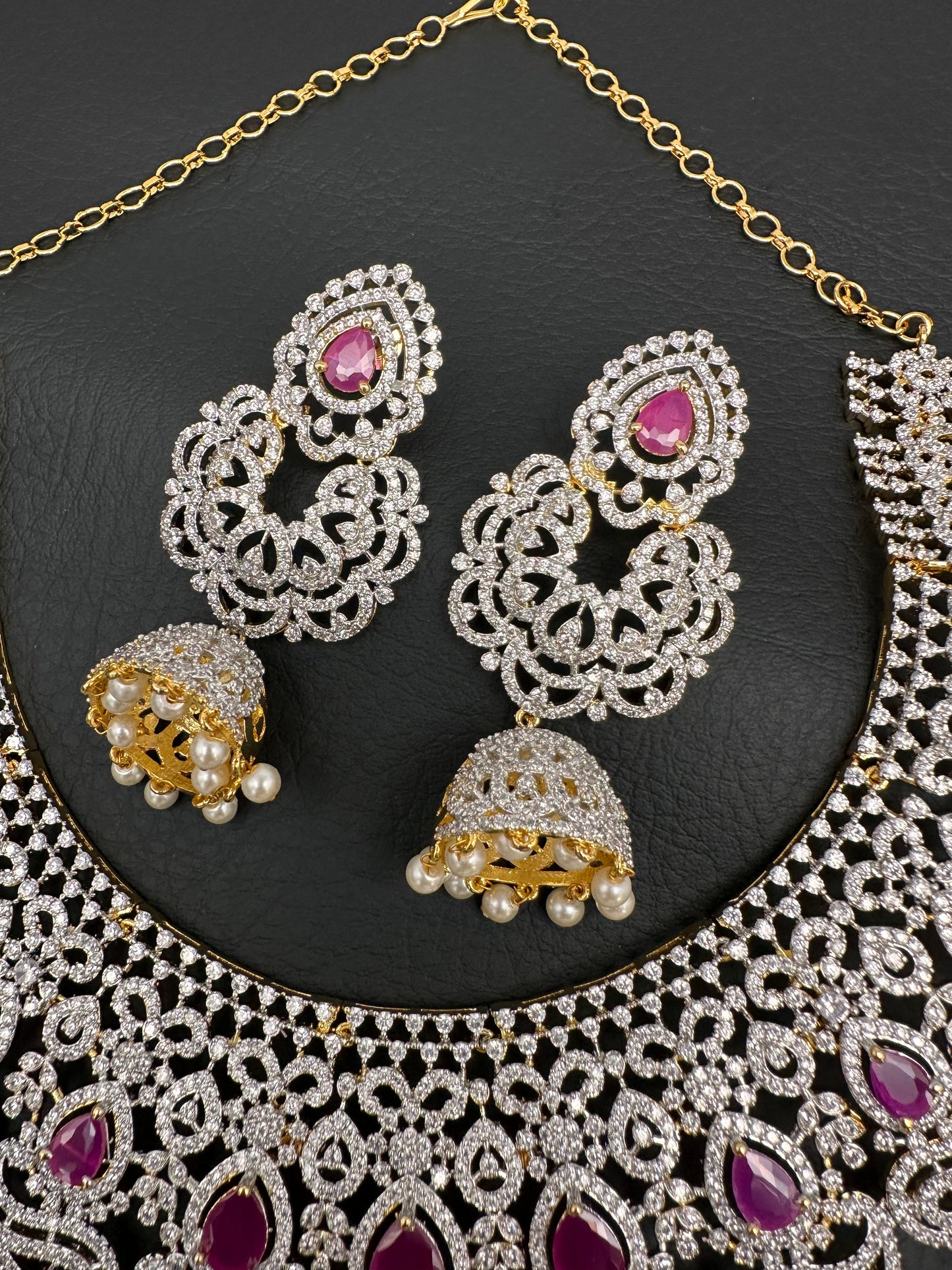 AD Ruby Neckline Short Necklace