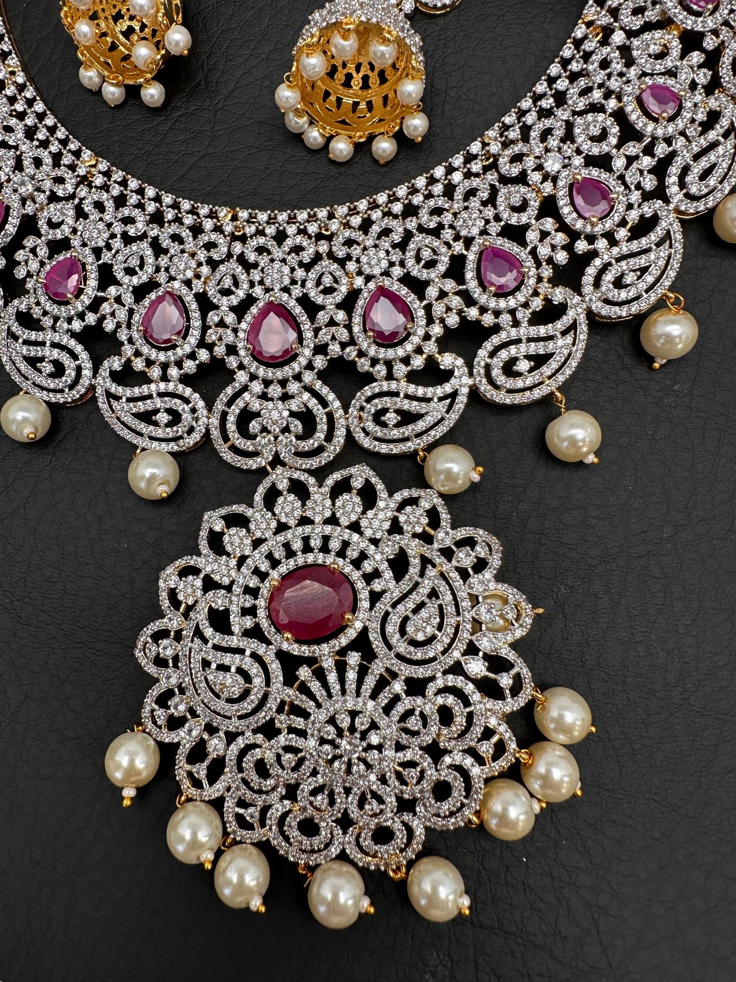 AD Ruby Neckline Short Necklace