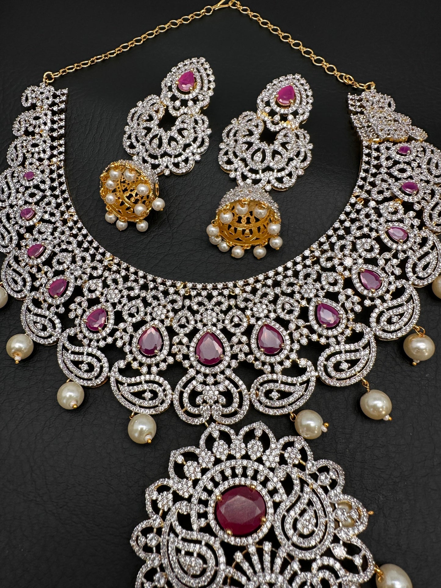 AD Ruby Neckline Short Necklace