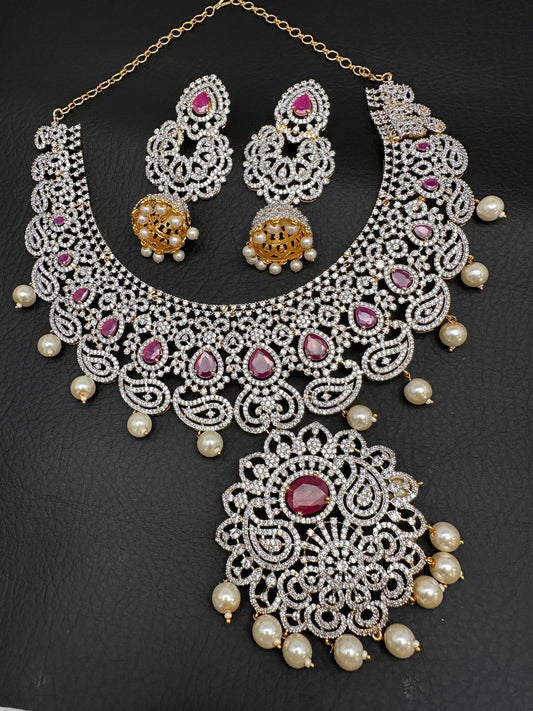 AD Ruby Neckline Short Necklace