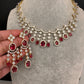 AD Wine Red Neckline Short Necklace
