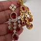 AD Wine Red Neckline Short Necklace