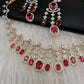 AD Wine Red Neckline Short Necklace