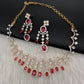 AD Wine Red Neckline Short Necklace