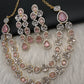 AD Double Layer Color Stone Short Necklace