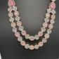 AD Double Layer Color Stone Short Necklace