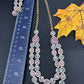 AD Double Layer Color Stone Short Necklace