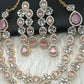 AD Double Layer Color Stone Short Necklace