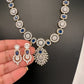 AD Color Stone Dainty Necklace - Blue