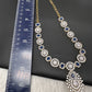 AD Color Stone Dainty Necklace - Blue