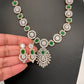 AD Color Stone Dainty Necklace - Green
