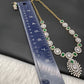 AD Color Stone Dainty Necklace - Green