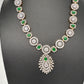 AD Color Stone Dainty Necklace - Green