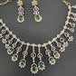 AD Color Stone Neckline Necklace - Green