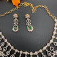 AD Color Stone Neckline Necklace - Green