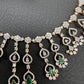 AD Color Stone Neckline Necklace - Green