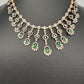 AD Color Stone Neckline Necklace - Green