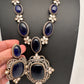 AD Doublet Color Stone Necklace - Blue