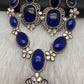 AD Doublet Color Stone Necklace - Blue