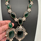 AD Doublet Color Stone Necklace - Green