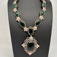 AD Doublet Color Stone Necklace - Green