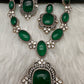AD Doublet Color Stone Necklace - Green