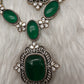 AD Doublet Color Stone Necklace - Green