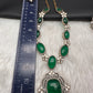 AD Doublet Color Stone Necklace - Green