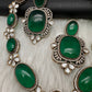 AD Doublet Color Stone Necklace - Green