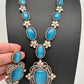 AD Doublet Color Stone Necklace - LightBlue