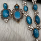 AD Doublet Color Stone Necklace - LightBlue