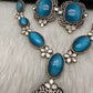 AD Doublet Color Stone Necklace - LightBlue
