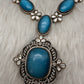 AD Doublet Color Stone Necklace - LightBlue