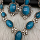 AD Doublet Color Stone Necklace - LightBlue
