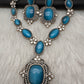 AD Doublet Color Stone Necklace - LightBlue
