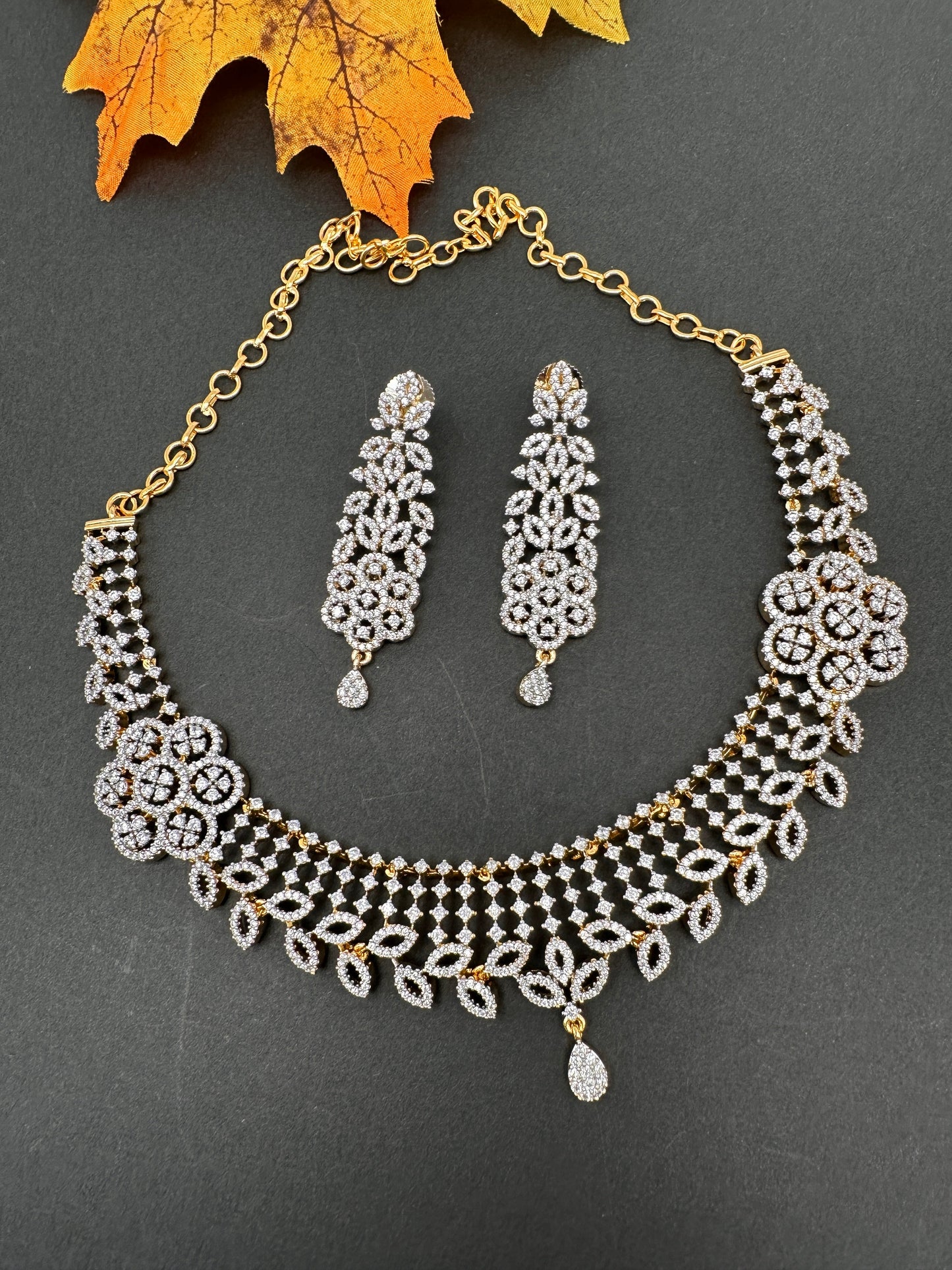 Elegant American Diamond Neckline Necklace
