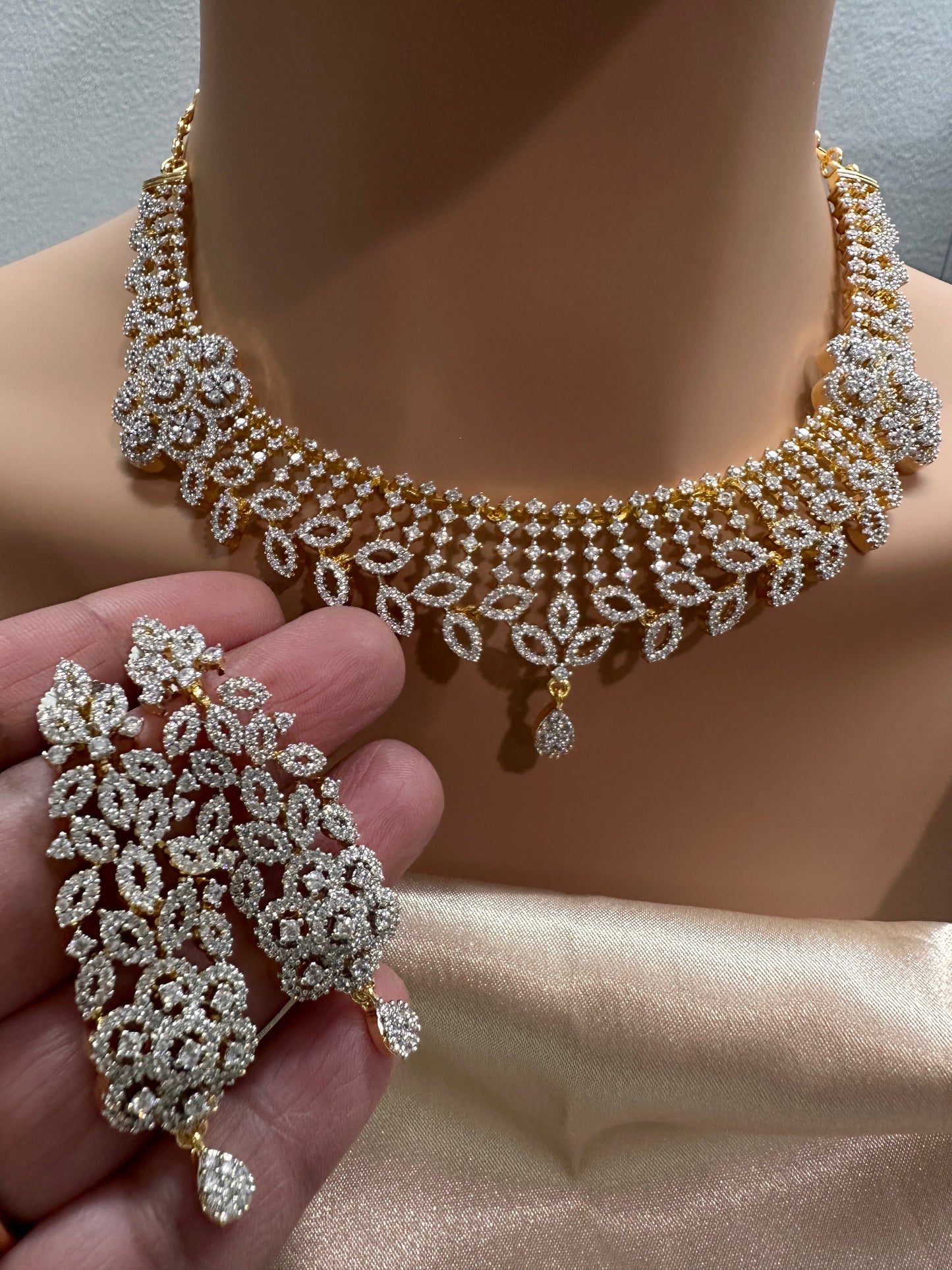 Elegant American Diamond Neckline Necklace