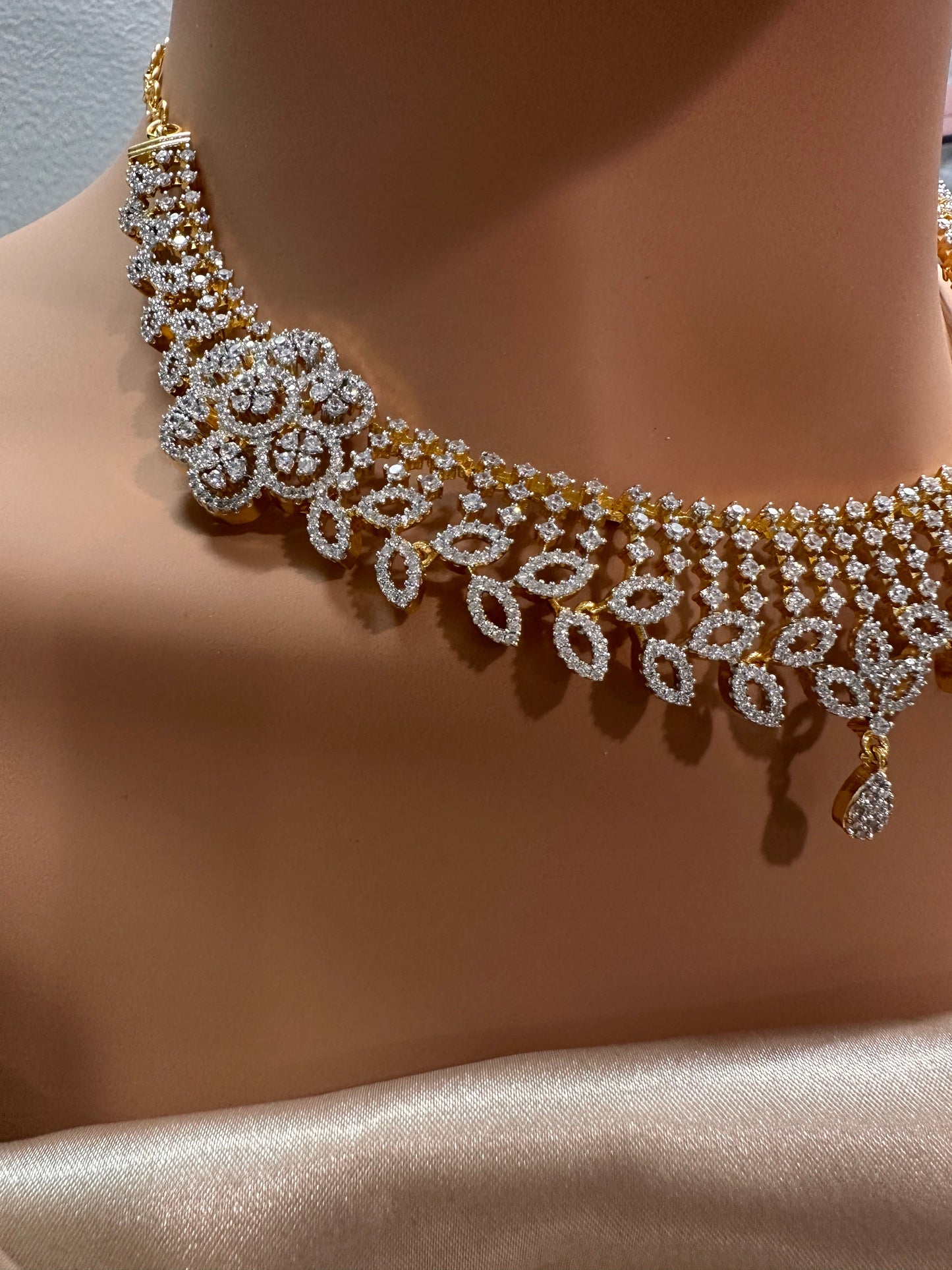 Elegant American Diamond Neckline Necklace