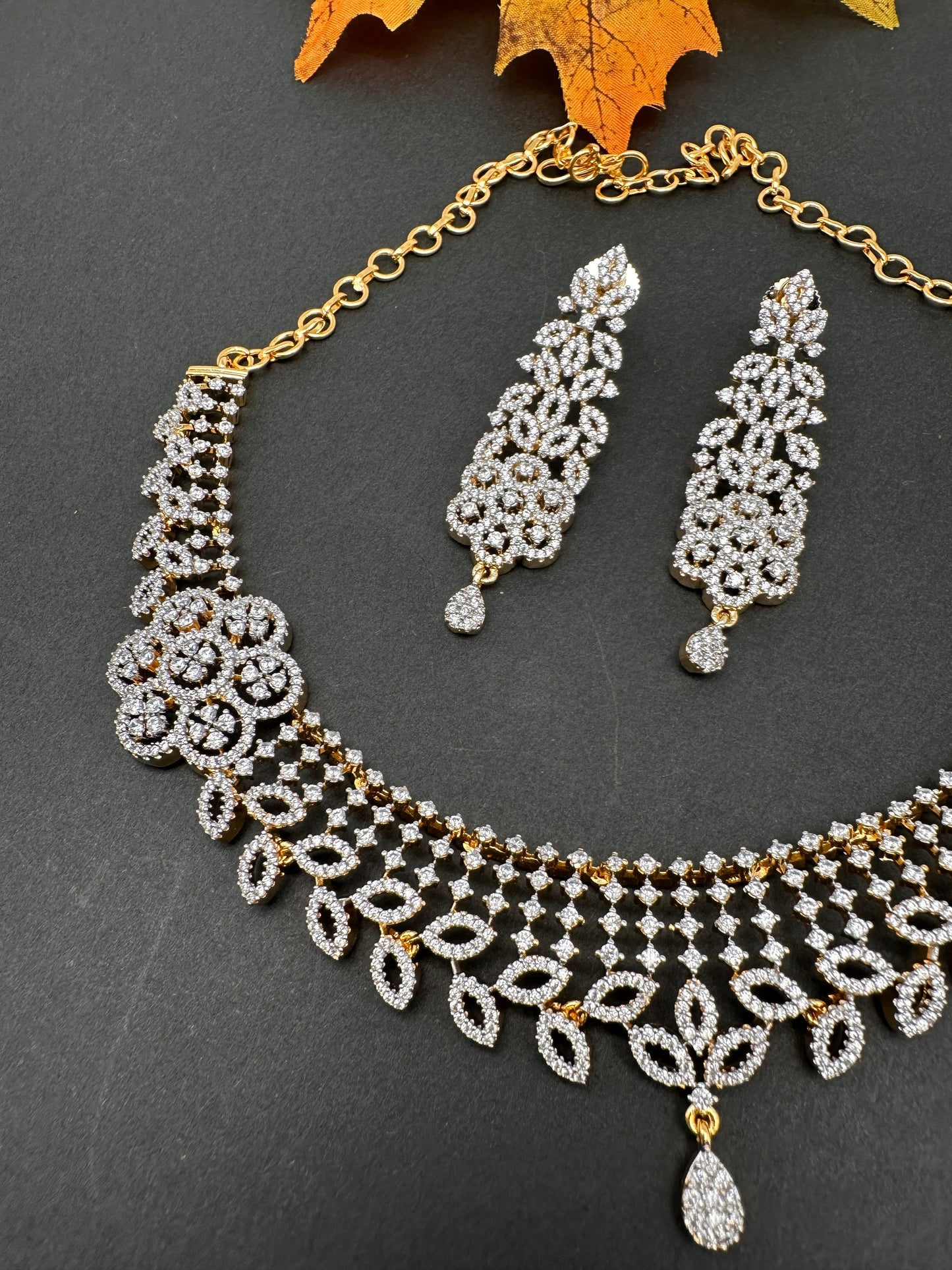 Elegant American Diamond Neckline Necklace